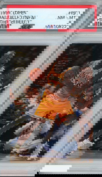 1999 TOPPS SHAQUILLE O NEAL #PIC1 PICTURE PERFECT LOS ANGELES LAKERS PSA 8 NM-MT