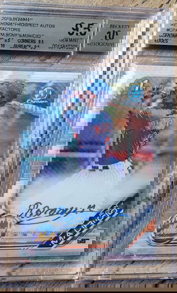 2019 Bowman Chrome Prospects Ronny Mauricio Refractor Auto /499 BGS 9.5