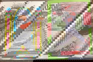 Juan Soto 2021 Prizm Stained Glass & 22' Optic Lime Green Prizm