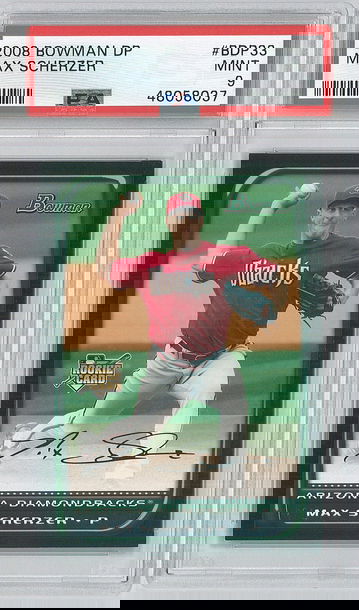 2008 Max Scherzer Bowman Draft Rookie Card #BDP33 PSA 9