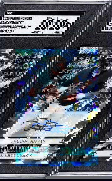 2020 PANINI JALEN HURTS HONORS '02 HONORS ROOKIE AUTO. BLUE PRIZM #5 SGC 10