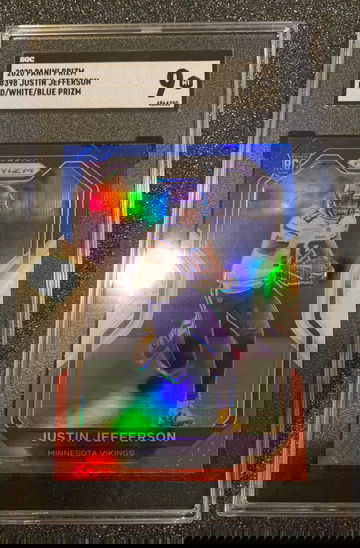2020 panini prizm Justin Jefferson red/white/blue sgc 9 mint 