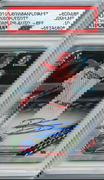 Bryson Stott Refractor Bowman Draft Chrome Auto PSA 10 /499 NEP 808