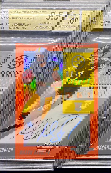 2018 Contenders Optic Orange /49 Mason Rudolph Auto BGS 9.5/10