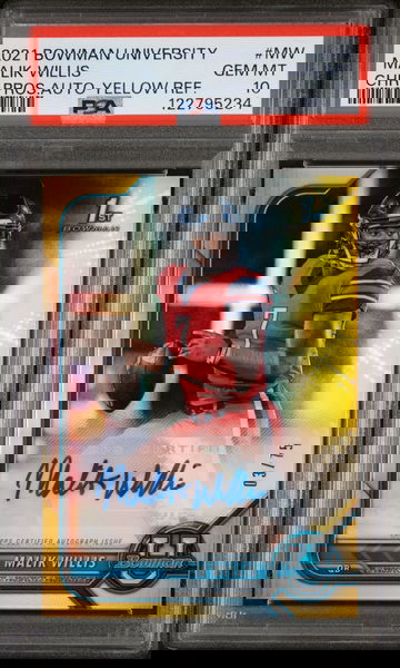 2021 Bowman #MW Malik Willis Chrome Prospect Autograph /75 Auto PSA 10