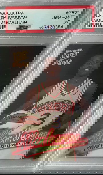 Allen Iverson Rookie 1996 Ultra Gold Medallion #G82 - PSA 8