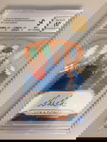 2018-19 Panini Crown Royale Luka Doncic Auto Rookie RC/149 BGS 9/AUTO 10