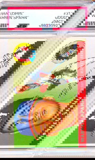 1955 Topps #31 Warren Spahn PSA 2 - NEW Case! Just Graded!