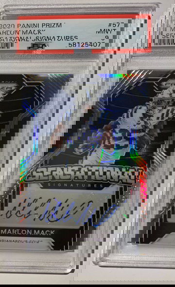 2020 Panini Prizm Marlon Mack Sensational Signatures PSA 9 Auto