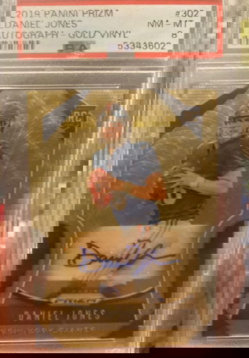 2019 Daniel Jones Prizm Gold Vinyl Auto (5/5) RARE RC!!!