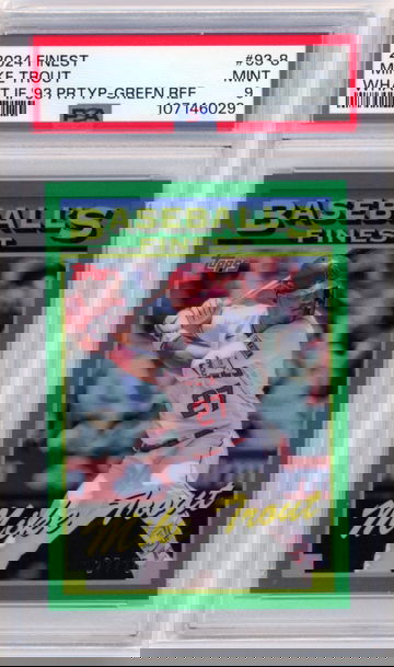 2024 Finest #93-8 Mike Trout What if '93 Green Refractor PSA 9 MINT!