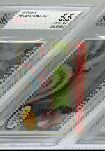 1959 Topps Baseball Thrills Mickey Mantle #461 BVG 5.5 EX+