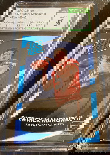 2017 Donruss Patrick Mahomes III Rated Rookie CSG 9 Mint