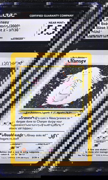 2000 Pokémon Base Set 2 Chansey #3/130 Holo CGC 7.5