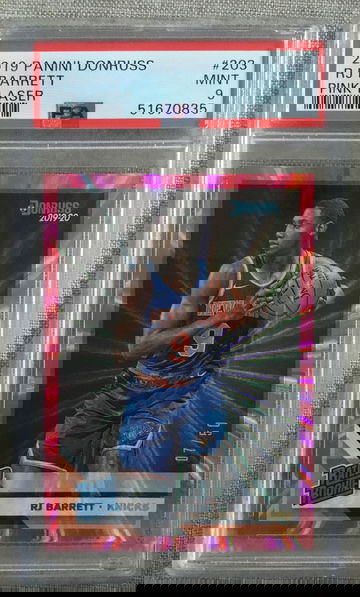 2019 Donruss RJ Barrett Pink Laser 7/50 PSA 9