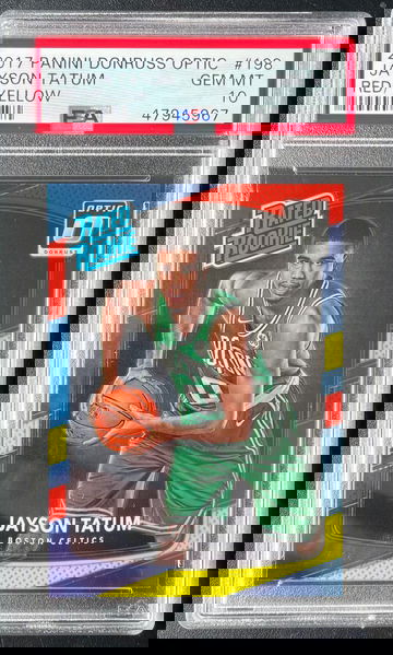 2017 Optic Jayson Tatum Red/Yellow PSA 10