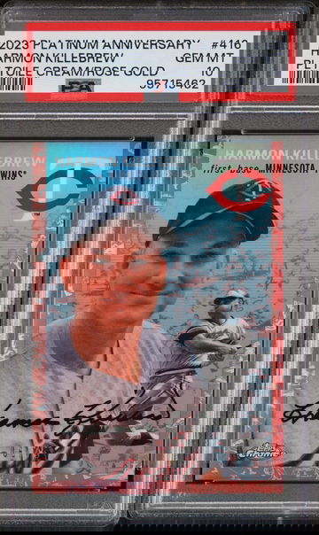 2023 Topps Chrome Plat Anniv Toile Rose Gold Harmon Killebrew #416 /75 PSA 10