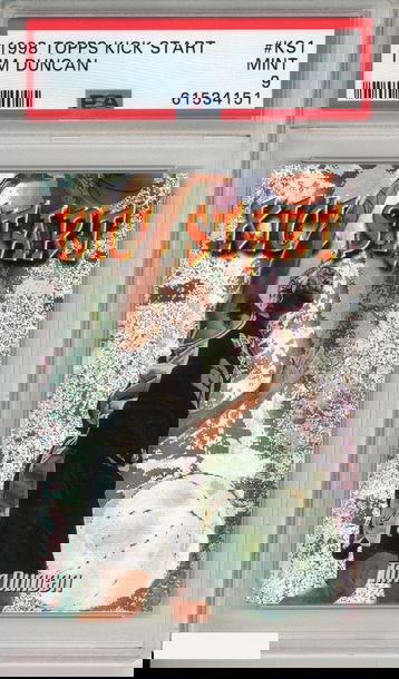 1998 TOPPS KICK START TIM DUNCAN #KS1 SAN ANTONIO SPURS HOF PSA 9 MINT