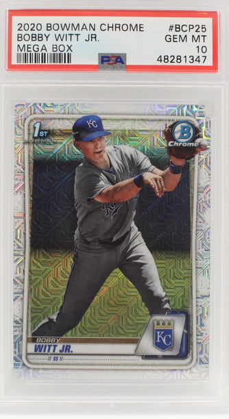 BOBBY WITT JR. 2020 1st Bowman Chrome Mega Box Mojo Refractor PSA 10 GEM MINT