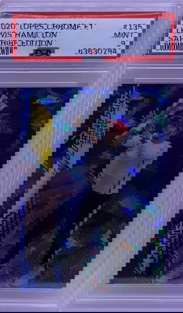 2020 Lewis Hamilton Topps Chrome F1 Sapphire PSA 9 #135 Mint Grand Prix Winner