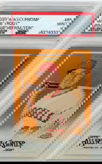 2020 A&G Chrome #85 Mike Trout Orange Refractor S/N-13/25 PSA 9 Mint