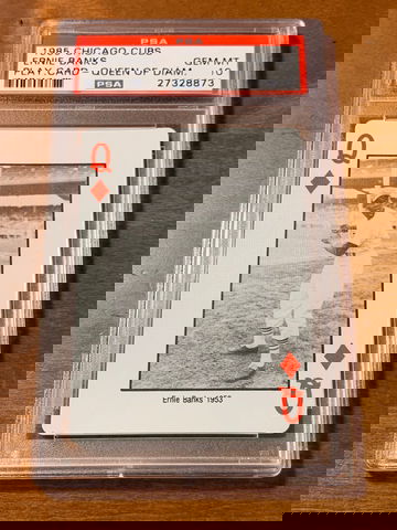 1985 Chicago Cubs - Ernie Banks - Play. Card - Queen of Diamonds (PSA 10!!)