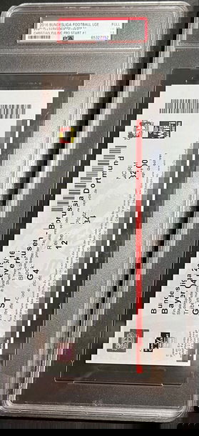 2016 Bundesliga BVB vs Leverkusen  Christian Pulisic 1st Pro Start PSA 1.5