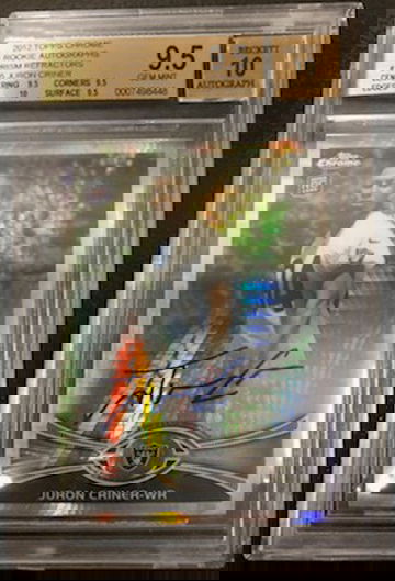 2012 Topps Chrome Juron Criner Rookie Auto Prizm Refractors Parallel #195 BGS 9.5