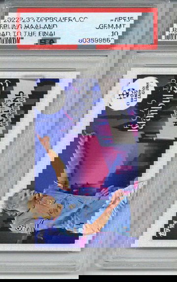 2022-23 TOPPS UEFA CC ROAD TO THE FINAL #RF15 ERLING HAALAND CARD PSA 10