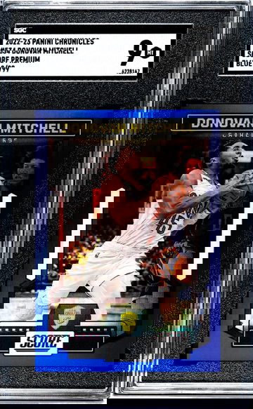 2022-23 Panini Chronicles Score Blue Donovan Mitchell #534 /99 SGC 9