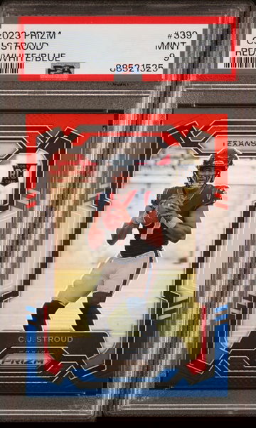 2023 Panini Prizm CJ Stroud Red/White/Blue PSA 9