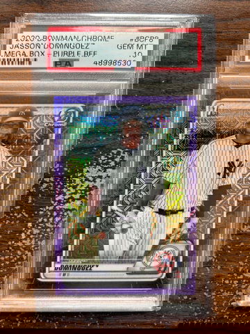 2020 Bowman Chrome BCP8 Jasson Dominguez Mega Box-Purple Refractor PSA 10