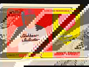 2018 Topps Heritage  Clubhouse Collection  Relics  Mike Trout  GAME USED  Angels 