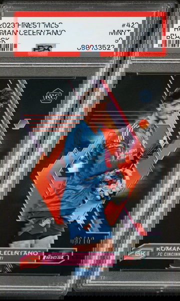 2023 TOPPS ROMAN CELENTANO FINEST MLS BLACK REFRACTOR #42 PSA 9