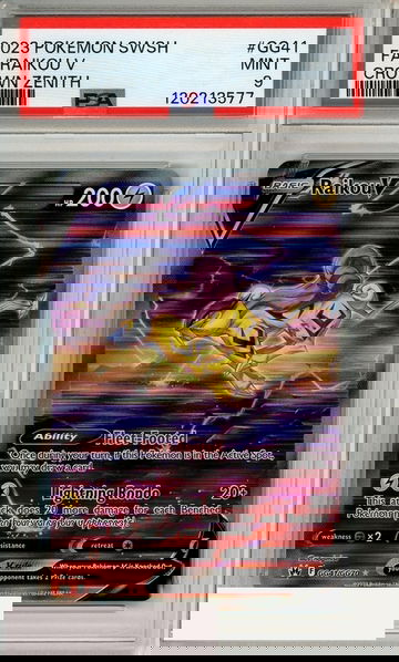 2023 POKEMON SWSH CROWN ZENITH FA RAIKOU V #GG41 PSA 9 MINT