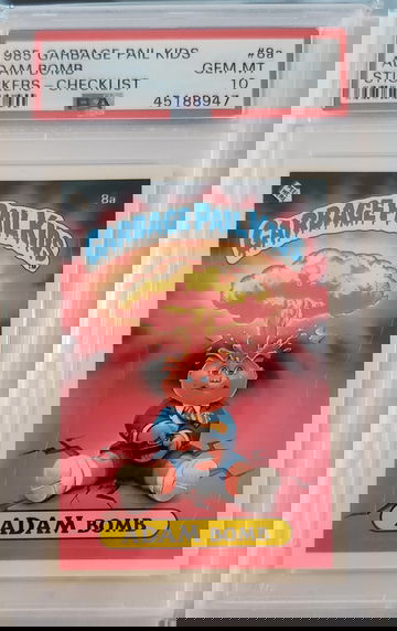 1985 Adam Bomb w/ Checklist 8a Garbage Pail Kids PSA 10