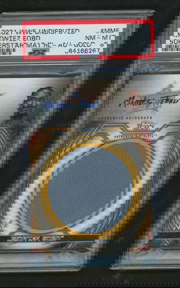 2021 Topps WWE Undisputed Superstar Mat Relics Autograph-Gold Montez Ford #MMF PSA 8