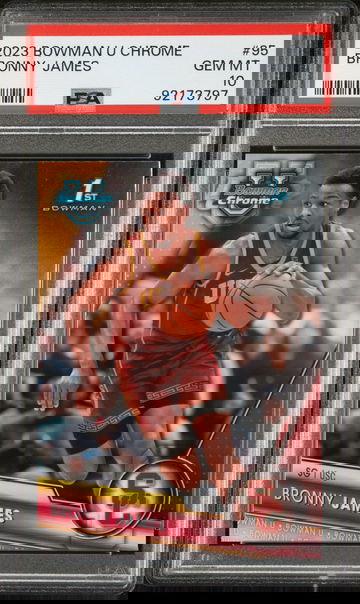 2023 Bowman University Chrome Bronny James Jr. #95 PSA 10