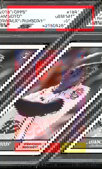 JUAN SOTO PSA 10 RC 2018 TOPPS THROWBACK THURSDAY #184 TBT GEM MINT