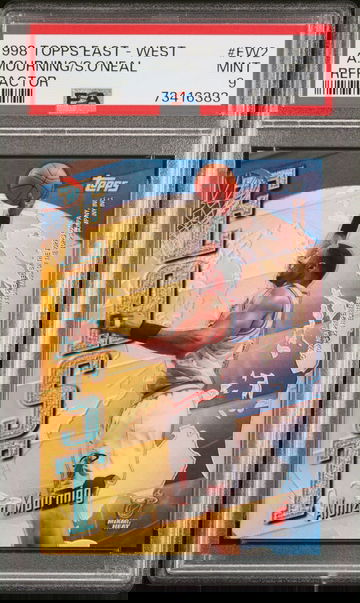 1998 Topps East/West Refractor #EW2 Alonzo Mourning/Shaquille O'Neal PSA 9