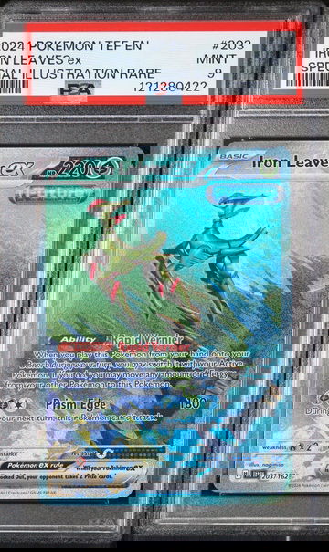 2024 Pokémon Scarlet & Violet Temporal Forces SIR Iron Leaves #203/162 ex PSA 9