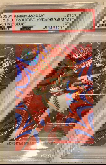 2020 Clyde Edwards-Helaire Mosaic Reactive Blue Prizm #212 PSA 10
