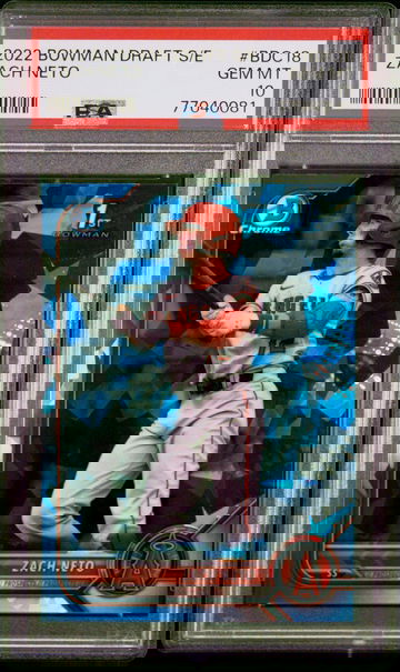 2022 Bowman Draft Sapphire Edition Zach Neto #BDC18 PSA 10 Angels