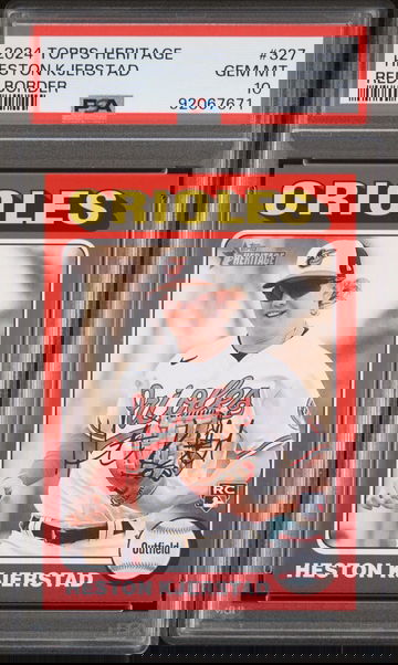 2024 TOPPS HERITAGE #327 Heston Kjerstad Red Border RC PSA 10 POP 1