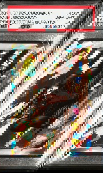 2021 TOPPS CHROME F1 SAPPHIRE NEGATIVE SP /100 DANIEL RICCIARDO #100 