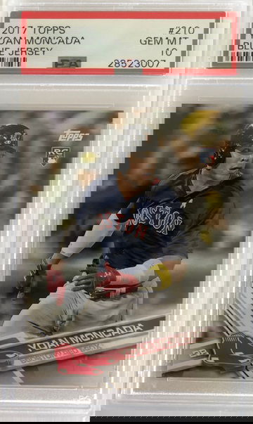 2017 Topps Yoan Moncada Blue Jersey Series 1 210 PSA 10