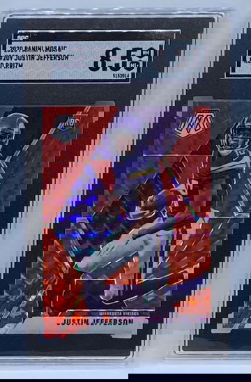 2020 Panini Mosaic Justin Jefferson Red Prizm SGC 8.5