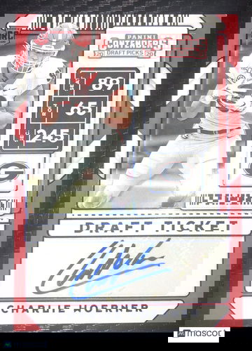 Charlie Woerner 2020 Panini Contenders Autograph Auto RC #281 Georgia Bulldogs