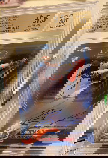 2018 Topps Chrome Ronald Acuna Auto Blue Refractor /150 RC BGS 9.5 10 Auto
