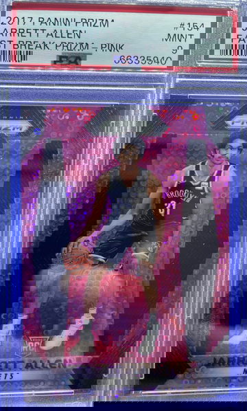 2017 Panini Prizm Jarrett Allen Pink Fast Break Prizm /50 RC #154 PSA 9 Mint SP